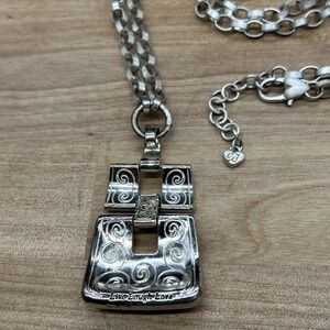 BRIGHTON Scrolled Pendant Necklace Live Laugh Love - Retired